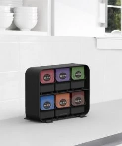 Mind Reader 6 Drawer Tea Bag Holder, Black -Kitchen Storage shop unnamed file 3303