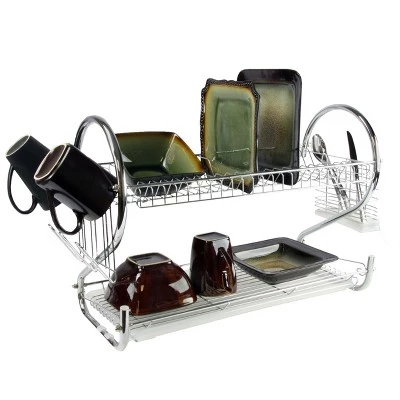 Better Chef 16-Inch 2-Tier Chrome Plated Dishrack 4 Better Chef 16-Inch 2-Tier Chrome Plated Dishrack - Image 2