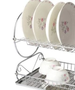 MegaChef Chrome Plated Two Shelf Dish Rack