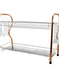 Better Chef 2-Tier 16 in. Chrome Plated Dish Rack in copper