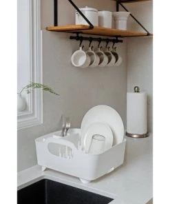 Plastic Dish Rack Tub White - Umbra -Kitchen Storage shop unnamed file 428