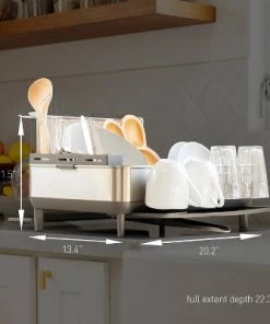 simplehuman Stainless Steel Frame Dish Rack Large Gray -Kitchen Storage shop unnamed file 445