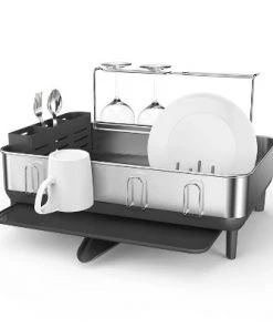 simplehuman Stainless Steel Frame Dish Rack Large Gray -Kitchen Storage shop unnamed file 447