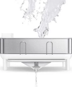 simplehuman Compact Steel Frame Dish Rack White Stainless Steel