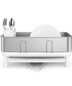 simplehuman Compact Steel Frame Dish Rack White Stainless Steel -Kitchen Storage shop unnamed file 451