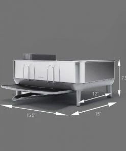 simplehuman Compact Steel Frame Dish Rack White Stainless Steel -Kitchen Storage shop unnamed file 456