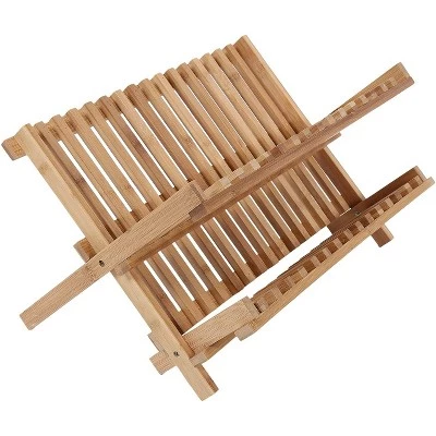 Juvale 2 Tier Bamboo Drying Dish Rack for Kitchen, Collapsible and Compact (13 x 18 x 9.8 in) 2 Juvale 2 Tier Bamboo Drying Dish Rack for Kitchen, Collapsible and Compact (13 x 18 x 9.8 in)