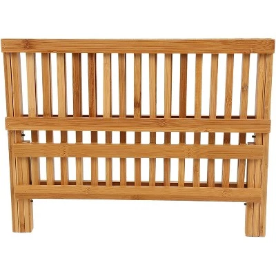 Juvale 2 Tier Bamboo Drying Dish Rack for Kitchen, Collapsible and Compact (13 x 18 x 9.8 in) 4 Juvale 2 Tier Bamboo Drying Dish Rack for Kitchen, Collapsible and Compact (13 x 18 x 9.8 in) - Image 3