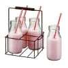 Artland Gingham 9 Piece Milk Bottle Set with Caddy -Kitchen Storage shop unnamed file 51