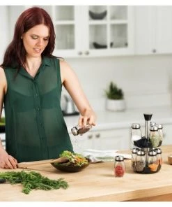 Belwares Spice Jar Rack – 12 Durable Glass Jars in Sleek & Attractive Carousel -Kitchen Storage shop unnamed file 523