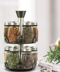 Belwares Spice Jar Rack – 12 Durable Glass Jars in Sleek & Attractive Carousel -Kitchen Storage shop unnamed file 525