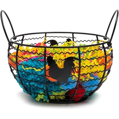 Juvale Wire Egg Basket, Farmhouse Kitchen Organizer (Black, 8.2 x 8.2 x 4.9 In) 4 Juvale Wire Egg Basket, Farmhouse Kitchen Organizer (Black, 8.2 x 8.2 x 4.9 In) - Image 2