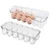 mDesign Egg Storage Tray Holder for Refrigerator, 24 Eggs, 2 Pack