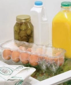 mDesign Egg Storage Tray Holder for Refrigerator, 24 Eggs, 2 Pack -Kitchen Storage shop unnamed file 552