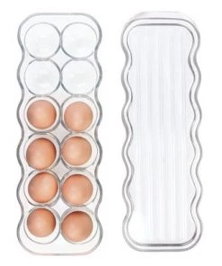 mDesign Egg Storage Tray Holder for Refrigerator, 24 Eggs, 2 Pack -Kitchen Storage shop unnamed file 553