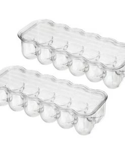 mDesign Egg Storage Tray Holder for Refrigerator, 24 Eggs, 2 Pack -Kitchen Storage shop unnamed file 557