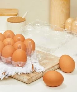 Stockroom Plus 48 Pack Bulk Egg Cartons for 1 Dozen Chicken Eggs, Reusable Containers, Labels