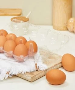 Stockroom Plus 24 Pack Plastic Egg Cartons for One Dozen Chicken Eggs Bulk, Labels Included