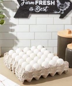 Okuna Outpost 18 Pack Egg Cartons for 30 Chicken Eggs, Paper Containers with Labels