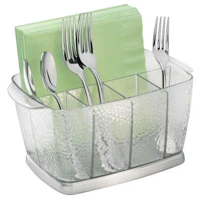 IDESIGN InterDesign Rain Flatware Caddy 9" Clear 3 IDESIGN InterDesign Rain Flatware Caddy 9" Clear