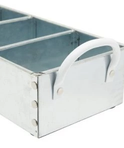 Farmlyn Creek Farmhouse Rustic Silverware Utensil Holder for Parties, Galvanized Metal Kitchen Flatware Caddy, 5 x 16.5 -Kitchen Storage shop unnamed file 619