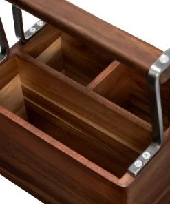 Honey-Can-Do Acacia Cutlery Caddy -Kitchen Storage shop unnamed file 636