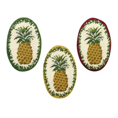 C&F Home Pineapple Petit Point Flatware Holder A/3 3 C&F Home Pineapple Petit Point Flatware Holder A/3