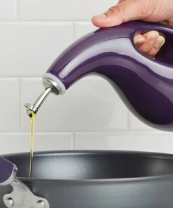 Rachael Ray 24oz Stoneware Extra Virgin Olive Oil Dispenser Bottle Purple