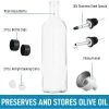 Zulay Kitchen Olive Oil Dispenser Bottle For Kitchen - Glass Olive Oil Bottle With 2 Spouts, 2 Removable Corks, 2 Caps, 1 Funnel