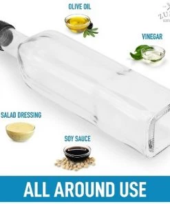 Zulay Kitchen Olive Oil Dispenser Bottle For Kitchen - Glass Olive Oil Bottle With 2 Spouts, 2 Removable Corks, 2 Caps, 1 Funnel 14 Zulay Kitchen Olive Oil Dispenser Bottle For Kitchen - Glass Olive Oil Bottle With 2 Spouts, 2 Removable Corks, 2 Caps, 1 Funnel -Kitchen Storage shop unnamed file 665