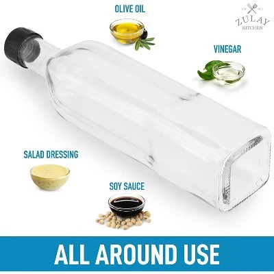 Zulay Kitchen Olive Oil Dispenser Bottle For Kitchen - Glass Olive Oil Bottle With 2 Spouts, 2 Removable Corks, 2 Caps, 1 Funnel 6 Zulay Kitchen Olive Oil Dispenser Bottle For Kitchen - Glass Olive Oil Bottle With 2 Spouts, 2 Removable Corks, 2 Caps, 1 Funnel - Image 4