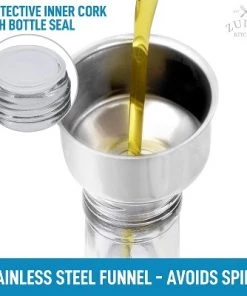 Zulay Kitchen Olive Oil Dispenser Bottle For Kitchen - Glass Olive Oil Bottle With 2 Spouts, 2 Removable Corks, 2 Caps, 1 Funnel 15 Zulay Kitchen Olive Oil Dispenser Bottle For Kitchen - Glass Olive Oil Bottle With 2 Spouts, 2 Removable Corks, 2 Caps, 1 Funnel -Kitchen Storage shop unnamed file 666