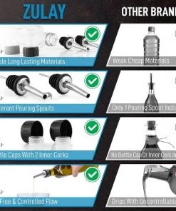 Zulay Kitchen Olive Oil Dispenser Bottle For Kitchen - Glass Olive Oil Bottle With 2 Spouts, 2 Removable Corks, 2 Caps, 1 Funnel 16 Zulay Kitchen Olive Oil Dispenser Bottle For Kitchen - Glass Olive Oil Bottle With 2 Spouts, 2 Removable Corks, 2 Caps, 1 Funnel -Kitchen Storage shop unnamed file 667