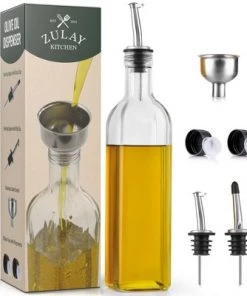 Zulay Kitchen Olive Oil Dispenser Bottle For Kitchen - Glass Olive Oil Bottle With 2 Spouts, 2 Removable Corks, 2 Caps, 1 Funnel 17 Zulay Kitchen Olive Oil Dispenser Bottle For Kitchen - Glass Olive Oil Bottle With 2 Spouts, 2 Removable Corks, 2 Caps, 1 Funnel -Kitchen Storage shop unnamed file 668