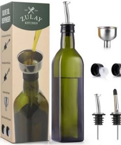 Zulay Kitchen Olive Oil Dispenser Bottle For Kitchen - Glass Olive Oil Bottle With 2 Spouts, 2 Removable Corks, 2 Caps, 1 Funnel 18 Zulay Kitchen Olive Oil Dispenser Bottle For Kitchen - Glass Olive Oil Bottle With 2 Spouts, 2 Removable Corks, 2 Caps, 1 Funnel -Kitchen Storage shop unnamed file 669