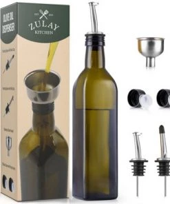 Zulay Kitchen Olive Oil Dispenser Bottle For Kitchen - Glass Olive Oil Bottle With 2 Spouts, 2 Removable Corks, 2 Caps, 1 Funnel 19 Zulay Kitchen Olive Oil Dispenser Bottle For Kitchen - Glass Olive Oil Bottle With 2 Spouts, 2 Removable Corks, 2 Caps, 1 Funnel -Kitchen Storage shop unnamed file 670