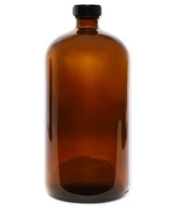 Juvale 4 Pack Boston Round Bottles with Caps, Kombucha and Drink Growler, Amber (32 oz) -Kitchen Storage shop unnamed file 702