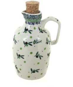 Blue Rose Pottery Blue Rose Polish Pottery Mission Olive Oil/Vinegar Container with Cork