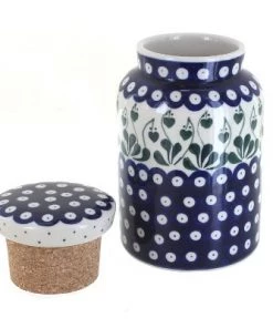 Blue Rose Pottery Blue Rose Polish Pottery Alyce Canister with Cork Top