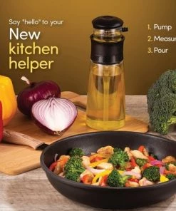 Belwares Oil Measure Dispenser Bottle, Press and Measure Oil Dispenser 2 bottle, 400 ML