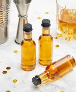 Stockroom Plus 30 Pack Mini Liquor Bottles with Twist Off Lids for Party Favors (1.7oz)