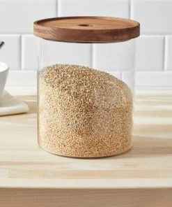 Kitchen Storage shop 10 105oz Glass Storage Canister with Wood Lid - Threshold™
