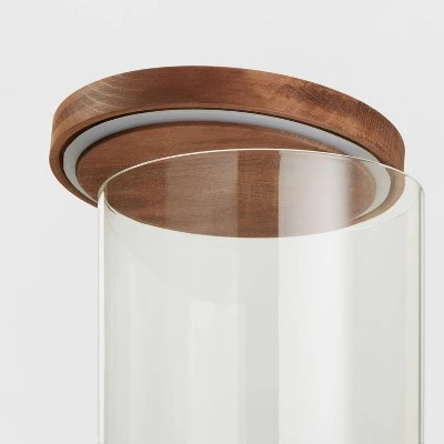 105oz Glass Storage Canister with Wood Lid - Threshold™ 4 105oz Glass Storage Canister with Wood Lid - Threshold™ - Image 2