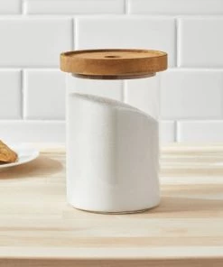 Kitchen Storage shop 23 Medium Glass Storage Canister with Wood Lid - Threshold™