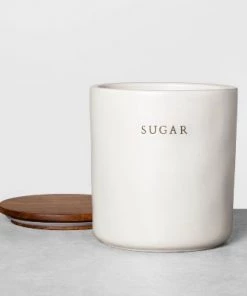 Hearth & Hand With Magnolia Stoneware Sugar Canister with Wood Lid - Hearth & Hand™ with Magnolia