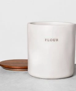 Kitchen Storage shop 21 Hearth & Hand With Magnolia Stoneware Flour Canister with Wood Lid - Hearth & Hand™ with Magnolia