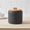 Medium Stoneware Tilley Food Storage Canister with Wood Lid Black - Project 62™