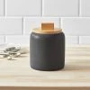 Small Stoneware Tilley Food Storage Canister with Wood Lid Black - Project 62™ -Kitchen Storage shop unnamed file 874