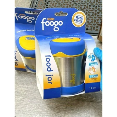 THERMOS FOOGO Vacuum Insulated Stainless Steel 10-Ounce Food Jar, Blue/Yellow 5 THERMOS FOOGO Vacuum Insulated Stainless Steel 10-Ounce Food Jar, Blue/Yellow - Image 3