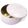 Juvale 3-Pack Empty Nesting Metal Tin Box Canister Set Round Storage Container for Cookie Candy Gift, White/Gold Marble 3 Sizes -Kitchen Storage shop unnamed file 880